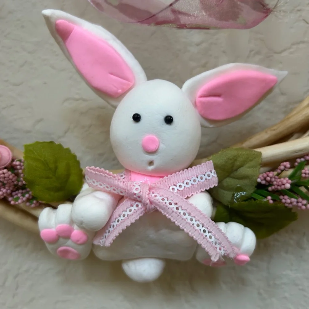 Easter Wreath- Cold Porcelain-Handmade. NWOT
